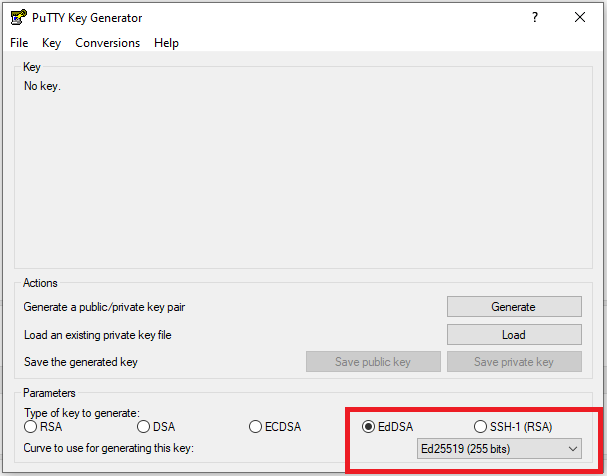 Select Ed25519 generation algorithm